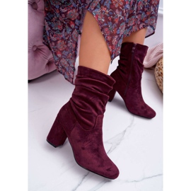FRJ Stivali Da Donna Con Tacco Alto Camoscio Bordeaux Endless rosso 1