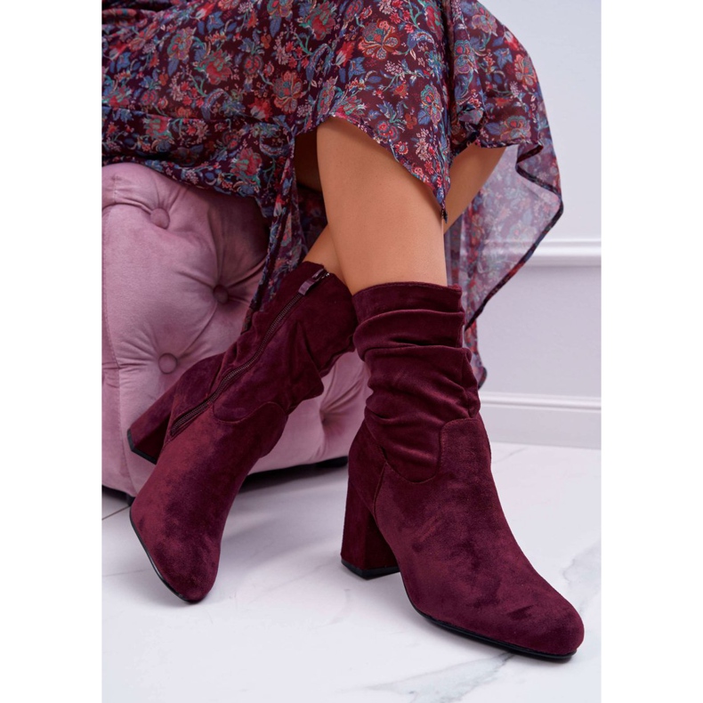 FRJ Stivali Da Donna Con Tacco Alto Camoscio Bordeaux Endless rosso 2