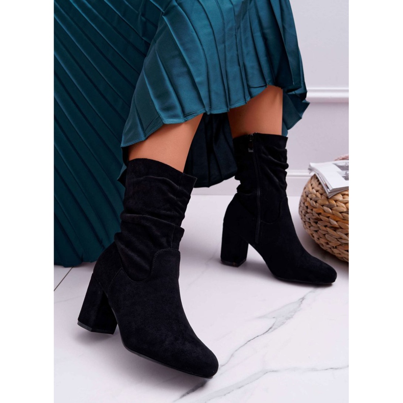 FRJ Stivali Donna Con Tacco Camoscio Nero Endless 1