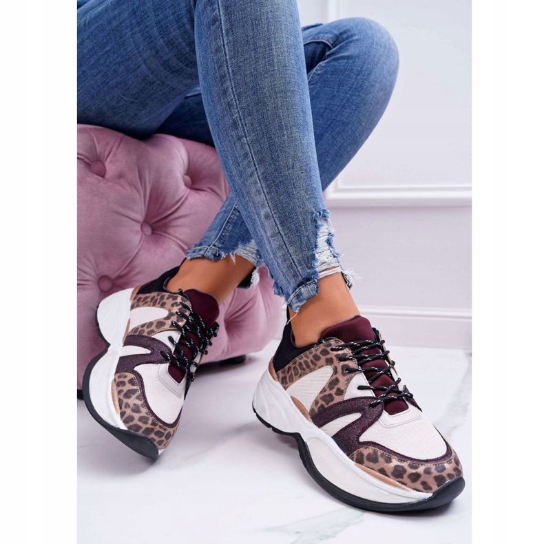 Scarpe Sportive Donna Pelle Di Serpente Bordeaux Larey rosso 1