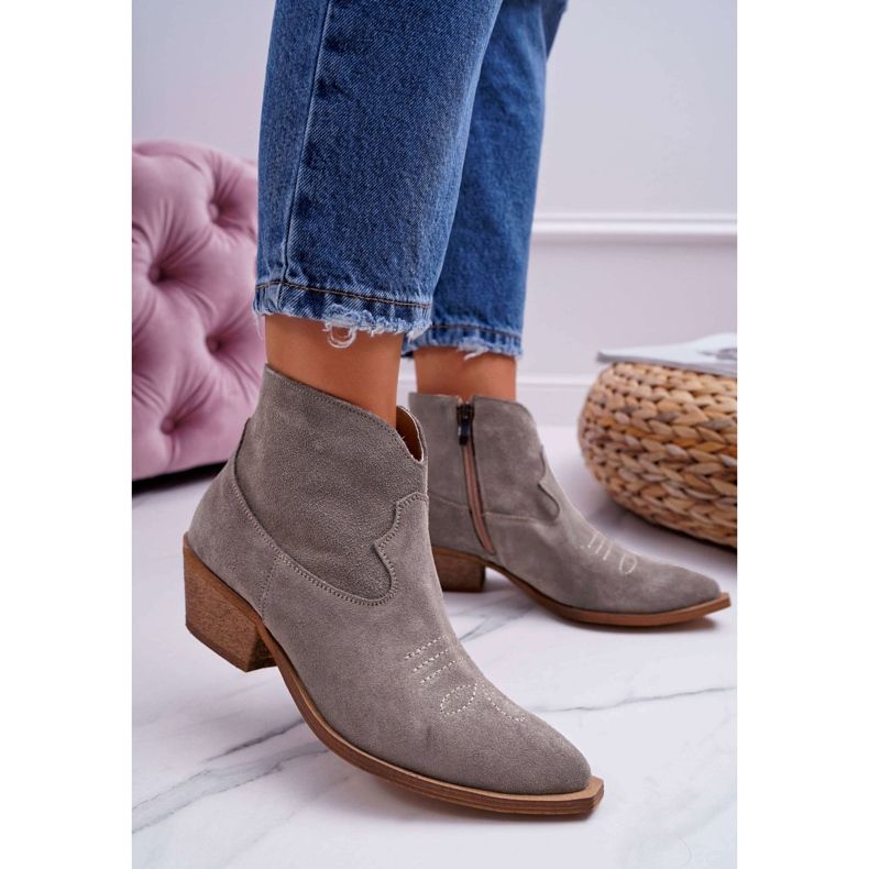 Nicole Stivali da cowboy in pelle da donna Cappucino Batty marrone 1