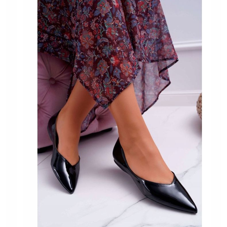 FRJEIN Ballerine da donna laccate in Spitz Black Tell Me nero 1