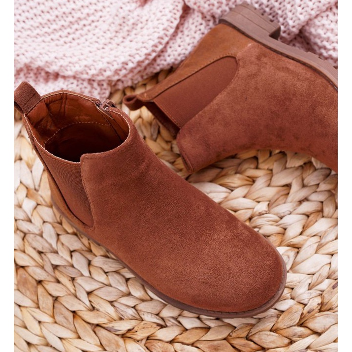 POPA Stivali da bambino con Tacco Piatto Camel Mergolo marrone 1