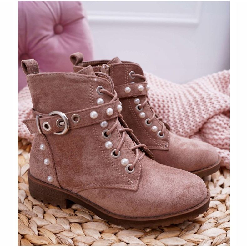 FP1 Stivali da bambino Pearls Khaki Nargos rosa 2