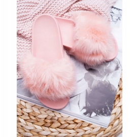 Pantofole Da Donna Con Pelliccia Pelliccia Rosa Chiaro 2