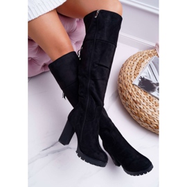 EVE Stivali da donna con tacco in pelle scamosciata Warm Velkor nero 2