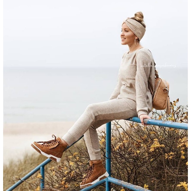 Scarpe Sportive da Donna Big Star High Camel EE274224 marrone 1