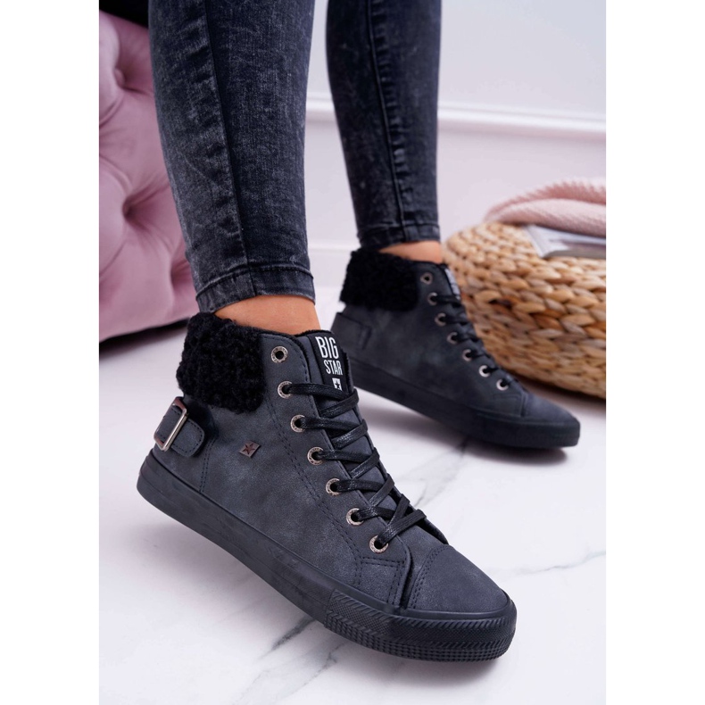 Sneakers da donna Big Star High Warm Black EE274080 nero 1
