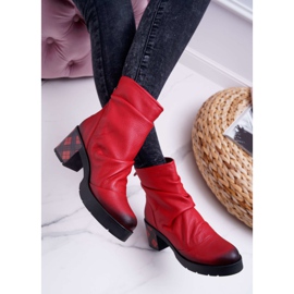 Stivali Maciejka in pelle da donna Rosso 04216-08 / 00-3 2
