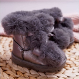 FRROCK Stivali caldi per bambini Stivali da neve grigio scuro Roofy 1