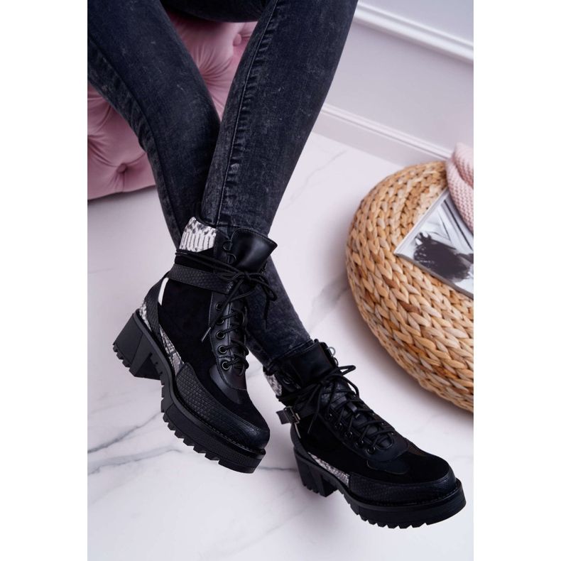 SEA Stivali Alti Donna Snake Nero Nemtere 2