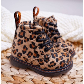 FRROCK Stivali da bambino con cerniera modello leopardo Lilo marrone multicolore 1