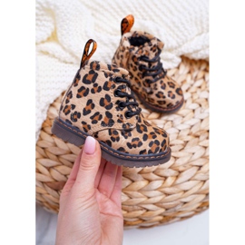 FRROCK Stivali da bambino con cerniera modello leopardo Lilo marrone multicolore 2