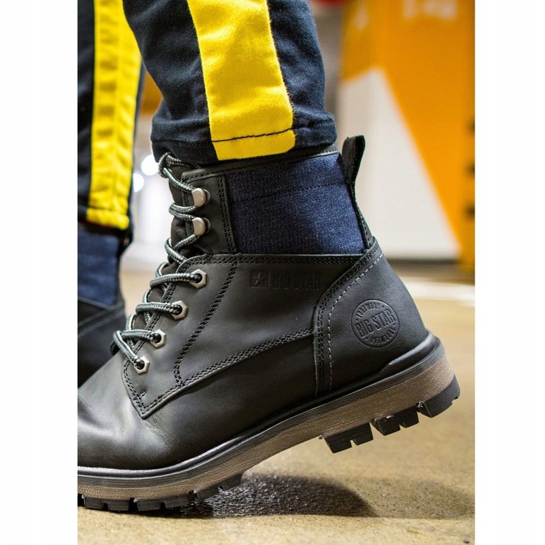 Scarponi da Trekking Uomo Pelle Big Star Nero EE174267 2