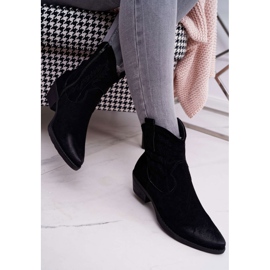 BUGO Stivali da cowboy da donna in pelle scamosciata neri Ferders nero 2