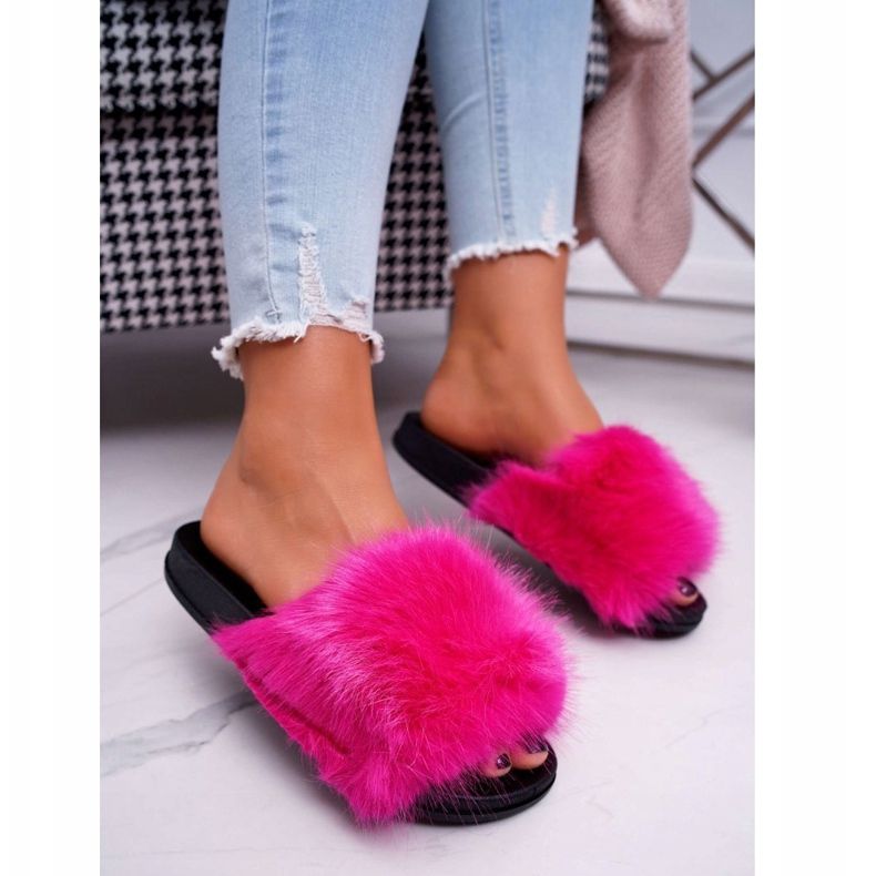 PS1 Ciabatte Donna con Pelliccia NiceFur Fucsia rosa 1