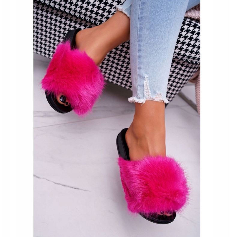 PS1 Ciabatte Donna con Pelliccia NiceFur Fucsia rosa 2