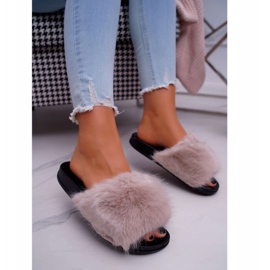 PS1 Pantofole Beige da Donna con Pelliccia NiceFur 1