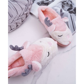 BUGO Pantofole da donna con pelliccia, renne, rose di renna rosa 2