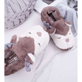 BUGO Pantofole Da Donna Con Pelliccia Marrone Renna Renna 2