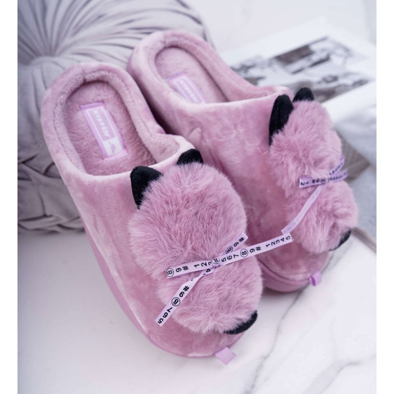 BUGO Pantofole Da Donna Con Pelliccia Gattino Pink Kitty rosa 1