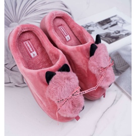 BUGO Pantofole Da Donna Con Pelliccia Gattino Red Kitty rosso 1