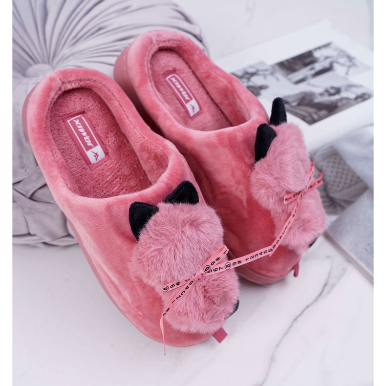 BUGO Pantofole Da Donna Con Pelliccia Gattino Red Kitty rosso 1