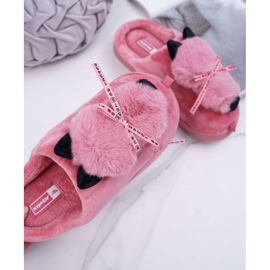 BUGO Pantofole Da Donna Con Pelliccia Gattino Red Kitty rosso 2