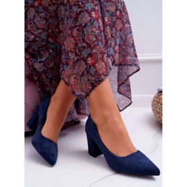 FRJ Décolleté con tacco da donna in camoscio blu navy Femmini 2