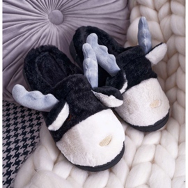 FRID Pantofole Donna Con Pelliccia Renna Nera Deff nero 1