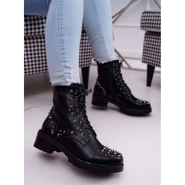 SEA Stivali Da Donna Da Lavoro Con Strass Neri Gether nero 1