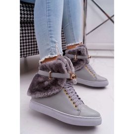 Lu Boo Stivali Grigi con Pelliccia Gisele grigio 1
