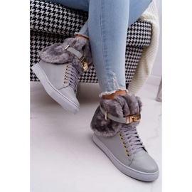 Lu Boo Stivali Grigi con Pelliccia Gisele grigio 2