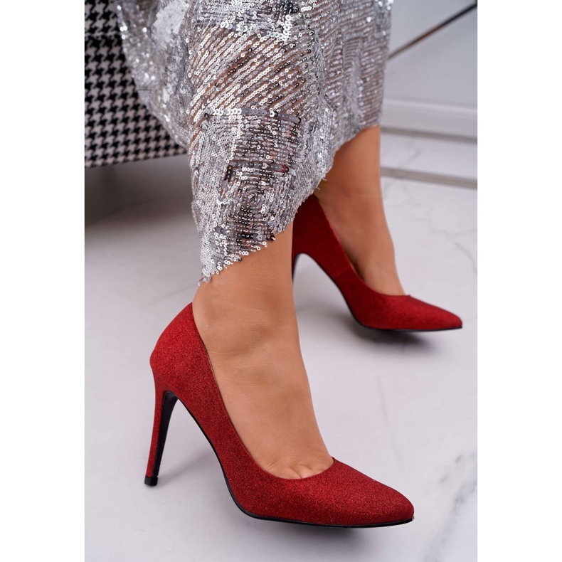Tacchi a spillo da donna Lu Boo Glitter Rosso D-57 Valerii nero 1
