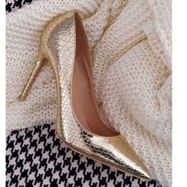 Tacchi alti da donna Lu Boo Snake Skin Oro BC-791 d'oro 2