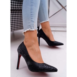 Lu Boo Tacchi a spillo in pelle di serpente nero SnakeDream 1