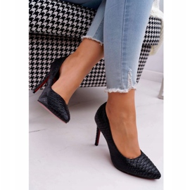 Lu Boo Tacchi a spillo in pelle di serpente nero SnakeDream 2
