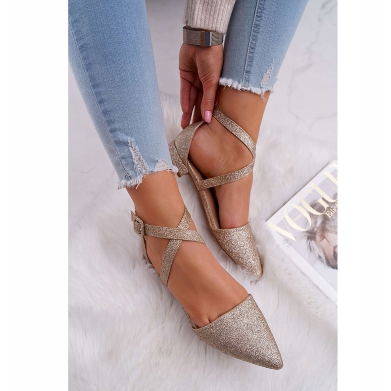 PS1 Ballerine Glitter da donna in Spitz Gold Vontare d'oro 2