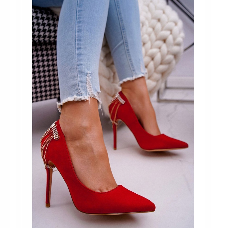 Décolleté da donna in camoscio rosso Pacardo 1