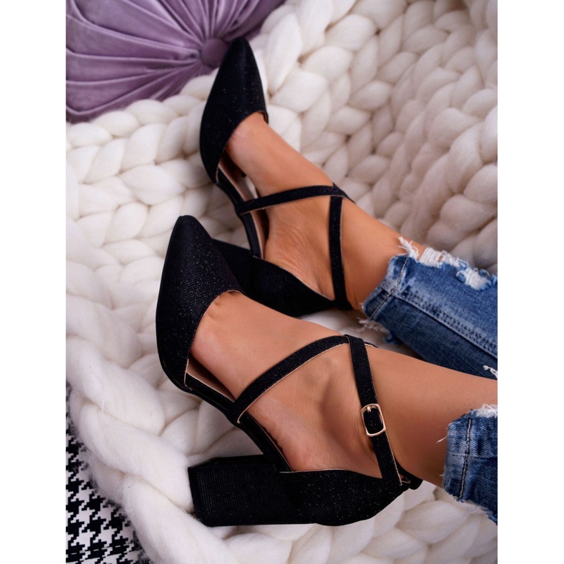 SEA Décolleté Da Donna Con Tacco Glitter Nero Perset multicolore 1
