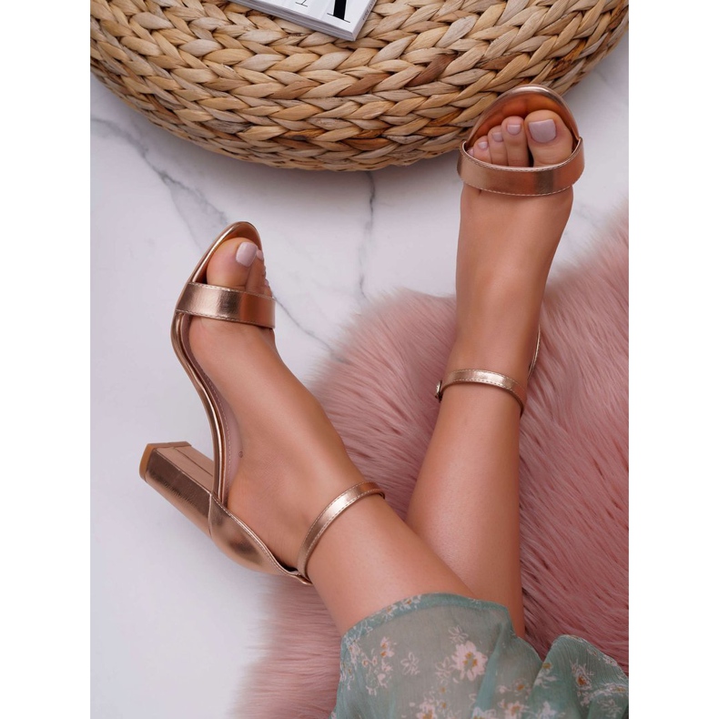 SEA Sandali Classici Da Donna Con Tacco Champagne Fiji rosa 1