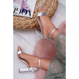 SEA Sandali da donna classici argento Fiji sul tallone grigio 1