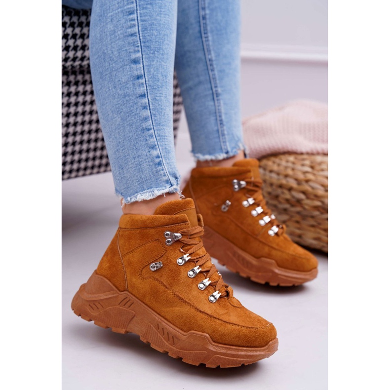 BUGO Scarpe sportive alte da donna Camel Unreal marrone 1