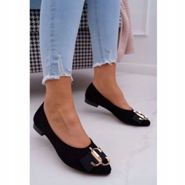 Nicole Ballerine in camoscio nero da donna Portes 2