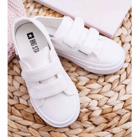 Sneakers Bambini Big Star Bambini Con Velcro Bianco FF374096 bianca 2