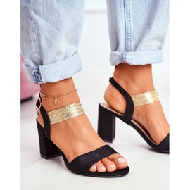 S.Barski Sandali Donna Con Tacco Camoscio Nero Enjoy 1