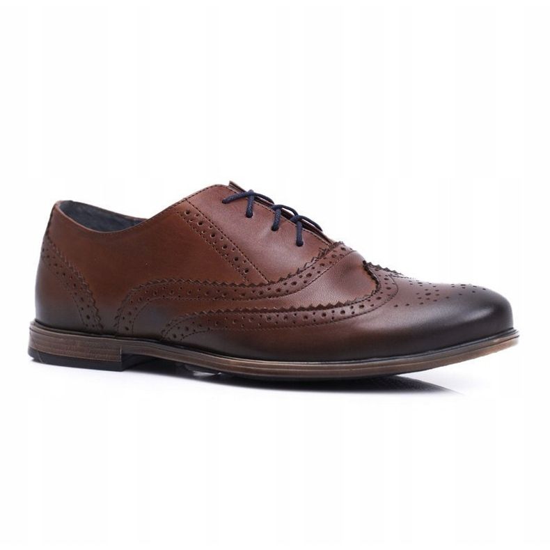 Scarpe Brogue Uomo Casual Nikopol Pelle Marrone 1733 1