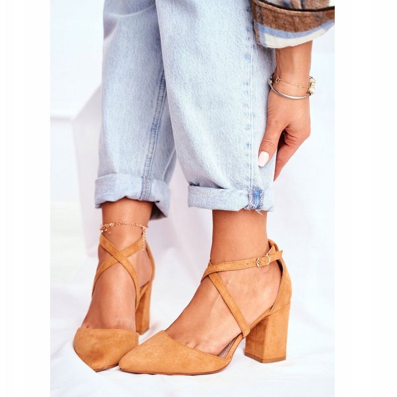 PS1 Décolleté con tacco da donna in Spitz Camel Traffic marrone 1