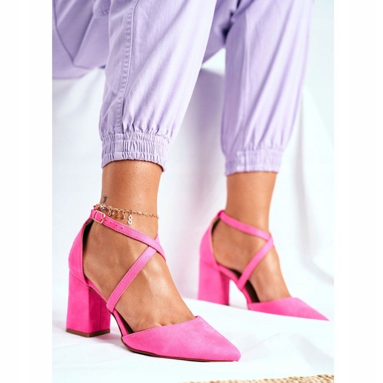 PS1 Décolleté Da Donna Con Tacco In Spitz Pink Neon Traffic rosa 1