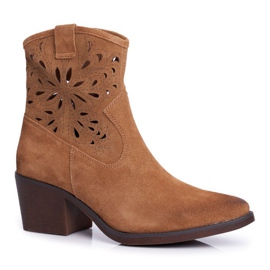 S.Barski Stivali da donna in pelle Camel Barski 12622 marrone 2